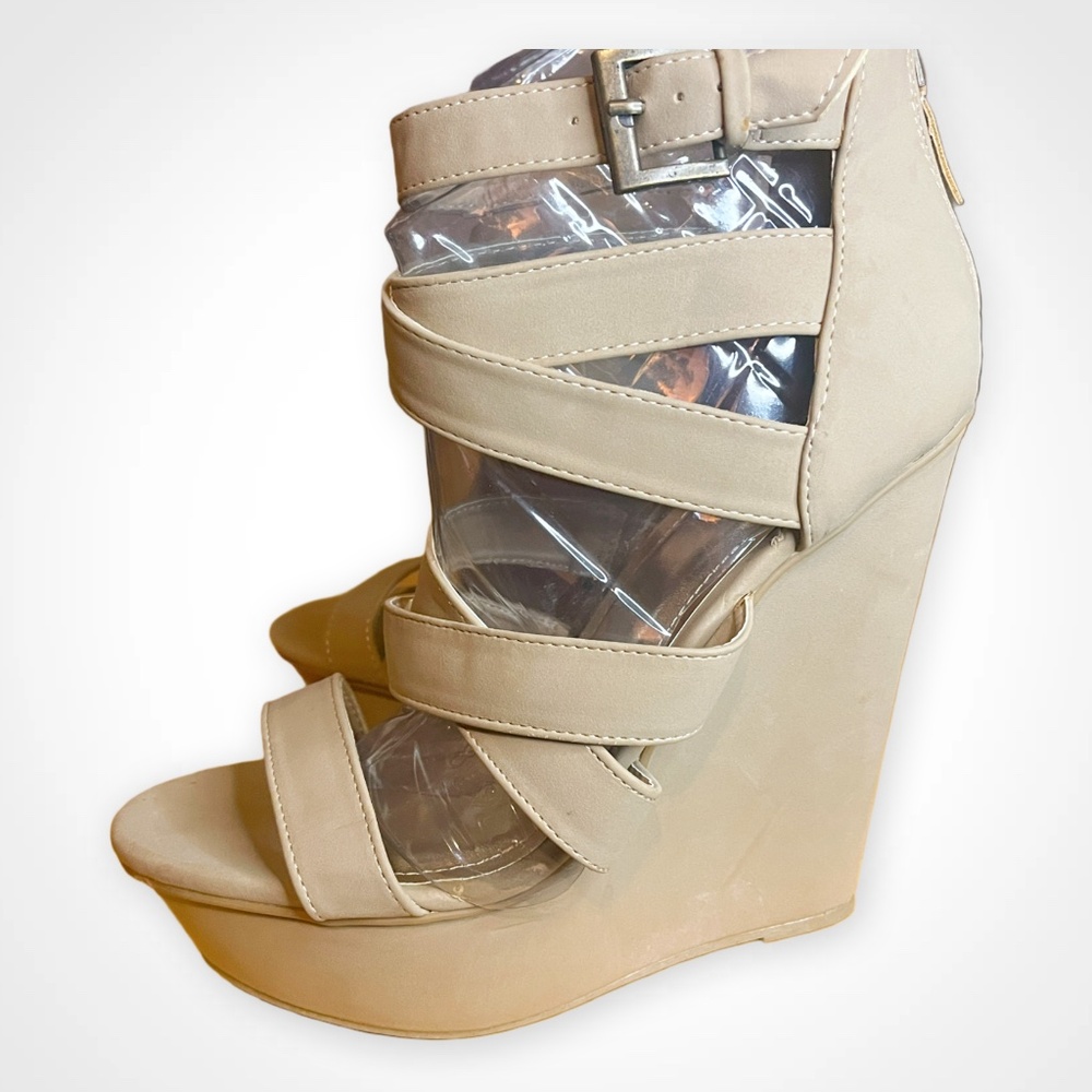 Charlotte Russe Tan Platform Wedge Sandal